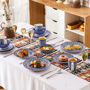 Marlito Serviesset - 32 delig - 8 persoons - Blauw - Dinerborden - Bordenset - Diepe borden - Ontbijtborden - Servies - Keukenservies