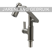 Badkamerkraan - Wastafelkraan - Voor badkamer en keuken - Met LED-temperatuurindicator - Grijs