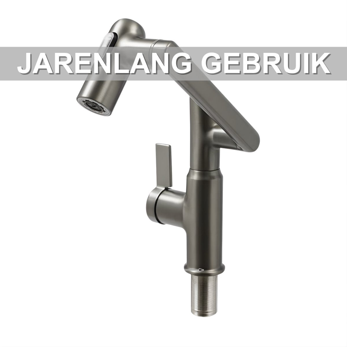 Badkamerkraan - Wastafelkraan - Voor badkamer en keuken - Met LED-temperatuurindicator - Grijs