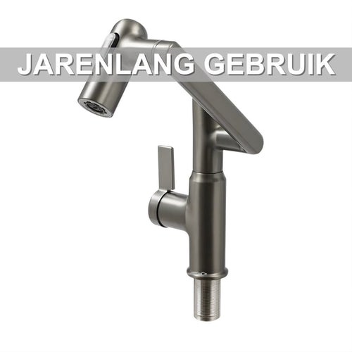 Badkamerkraan - Wastafelkraan - Voor badkamer en keuken - Met LED-temperatuurindicator - Grijs