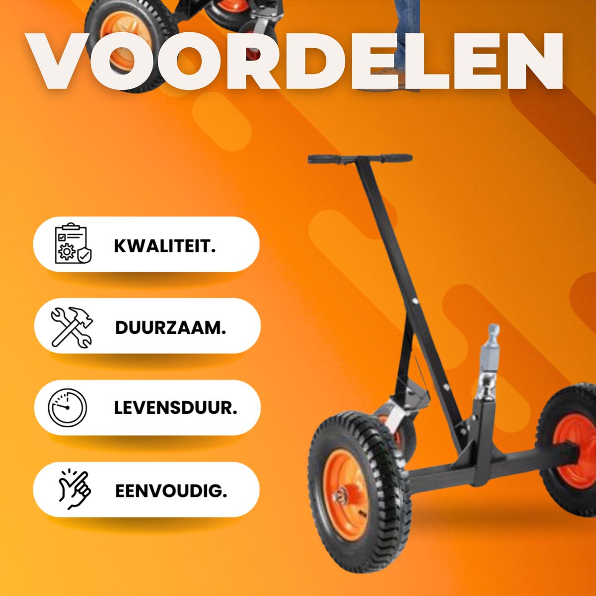 Camping Aanhanger – 454kg Verstelbare Caravan Trailer – Voor Tent of Bagage Transport