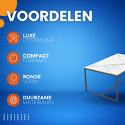 Opulence Eettafel Opulence - Marmer look - Uitschuifbaar - 150 to 180cm - Wit