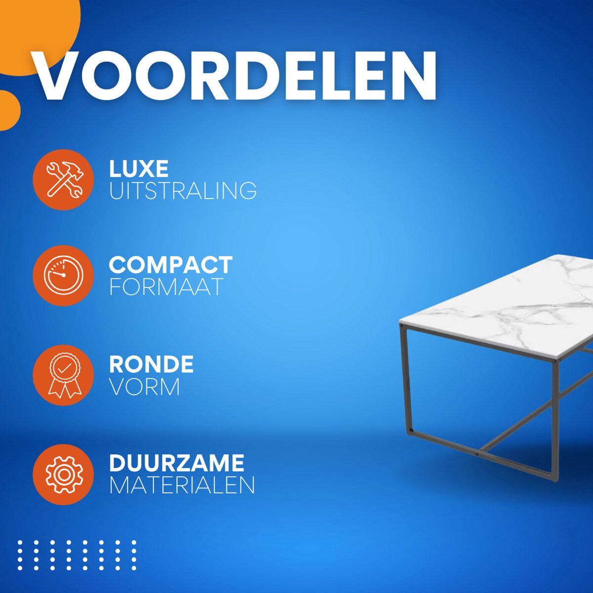 Opulence Eettafel Opulence - Marmer look - Uitschuifbaar - 150 to 180cm - Wit