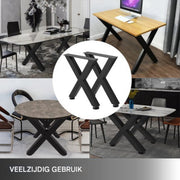 Tafelpoten - 2 Stuks X-poot Zwart - 60x72cm Stalen Tafelpoot - Voor Eettafel