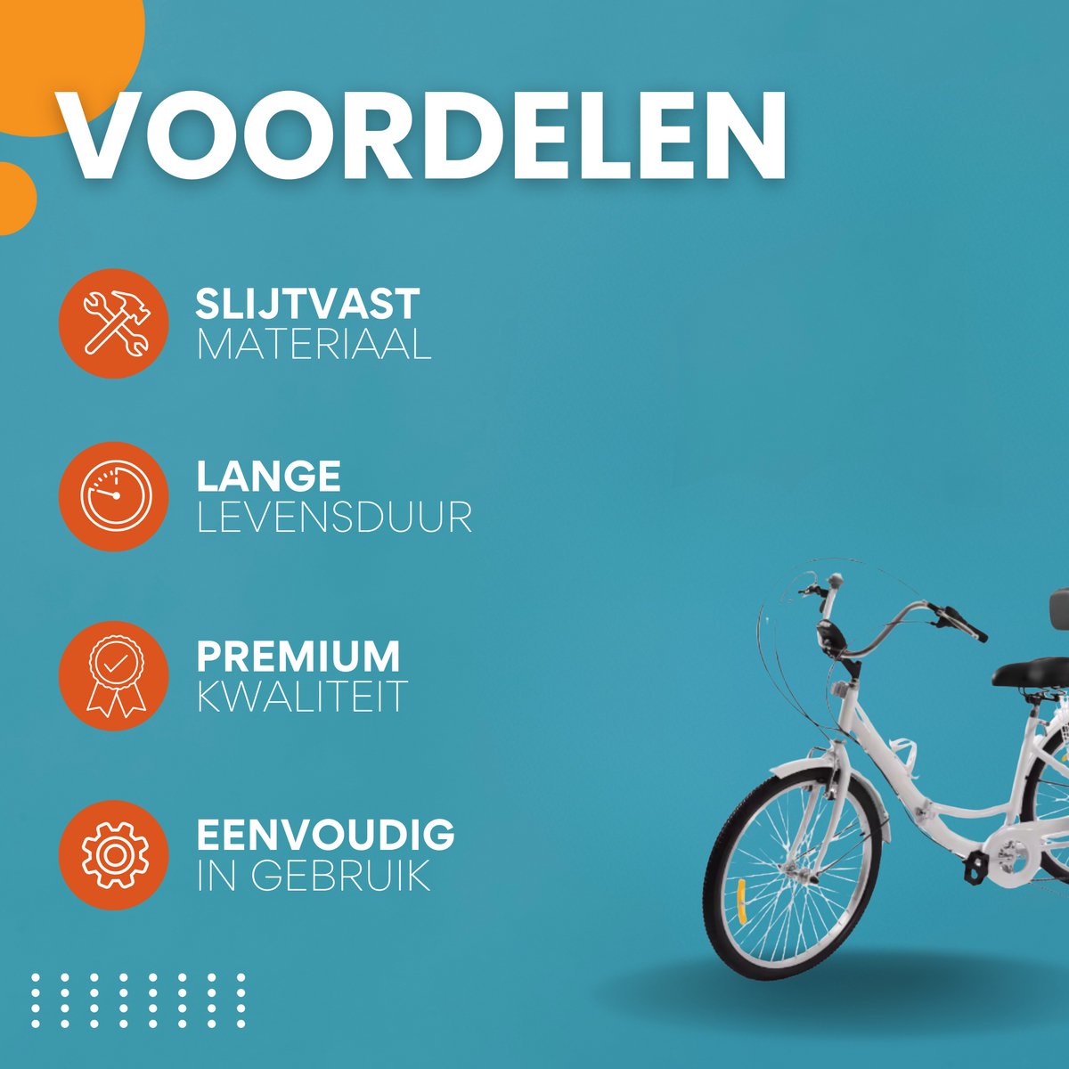 Driewieler 24 Inch - 7 versnellingen - Fiets voor volwassenen en senioren - Opvouwbare Trike - Met mand en LED Verlichting - Wit