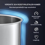 Vacuumkamer 11,4L - Ontgassen slliconen en hars - Vacuümpomp - RVS - 23x27cm - Ontgassen van Siliconen & Hars