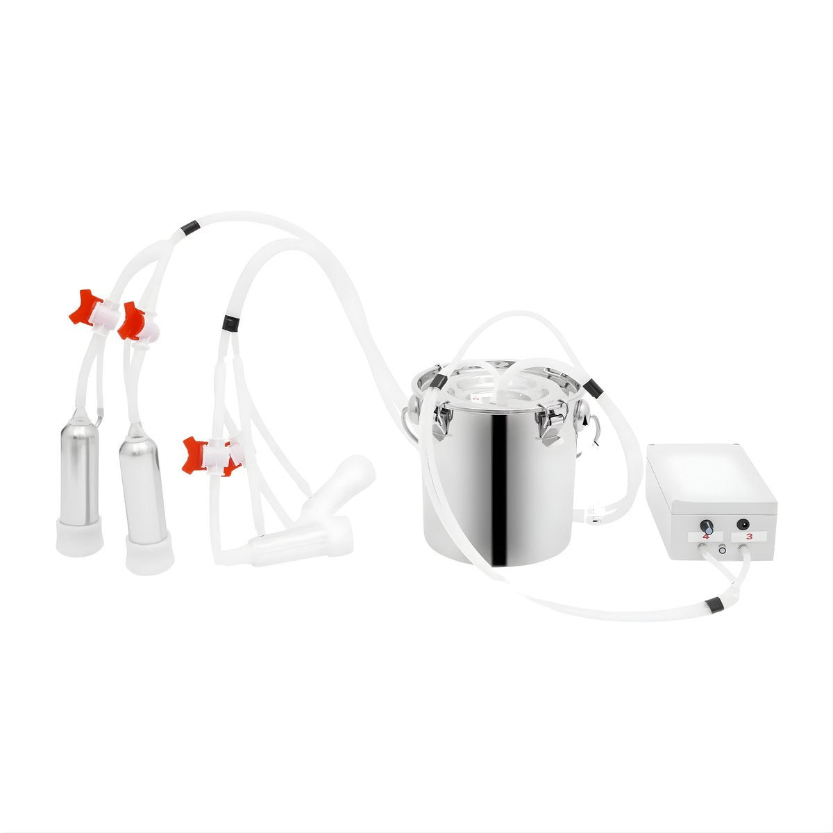 Melkmachine voor koeien - Melkproductie - Vacuumpomp - Voor melkproductie - Met roestvrijstalen emmer - 2-in-1, 5L