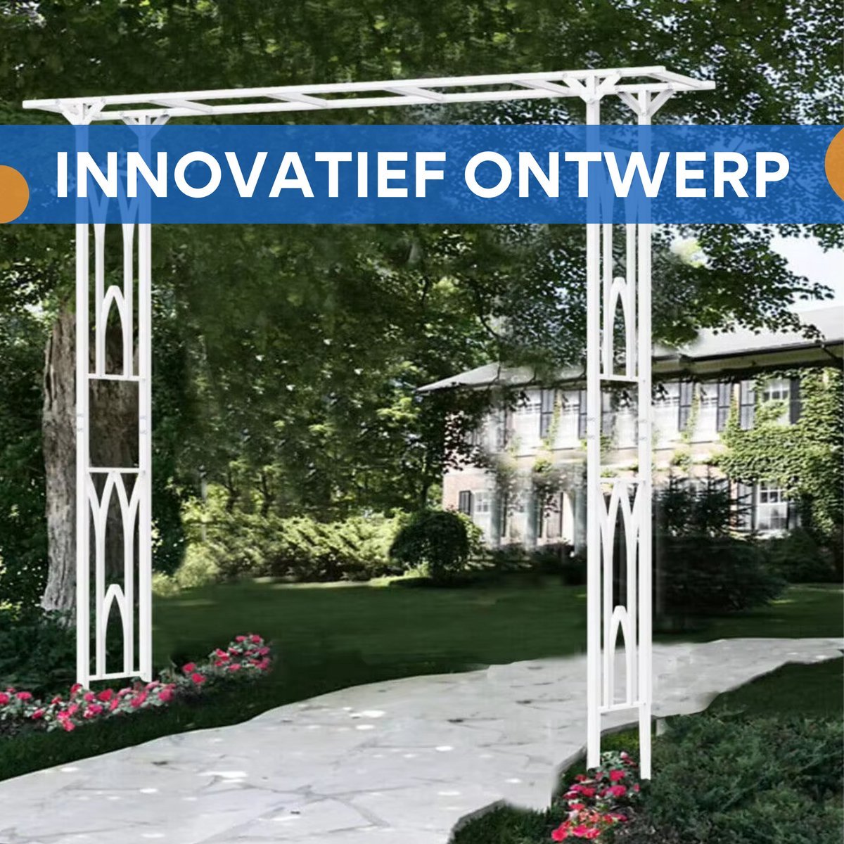 Opulence Elegante rozenboog - Voor tuin of bruiloft - Decoratie - Voor klimplanten - Metaal - 200x200cm