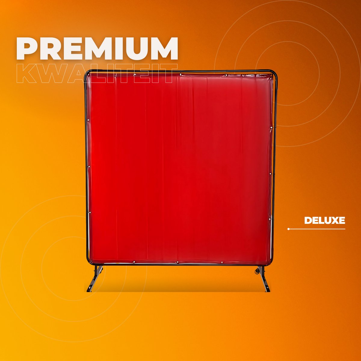 Lasscherm Met Staander – Glasvezel Lasgordijn met Koolstofstaal Frame – Voor Werkplaatsen - 183x183cm
