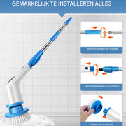 Elektrische Spin Scrubber Tavien - 10-in-1 - Draadloze Oplaadbare Reinigingsborstel met Verstelbare Handgreep voor Douche & Thuisgebruik