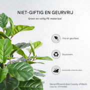 Kunstplant Fiddle Leaf Fig - Decoratieplant - 185 cm - Waterdicht & Geurloos - Voor Thuis of Kantoor