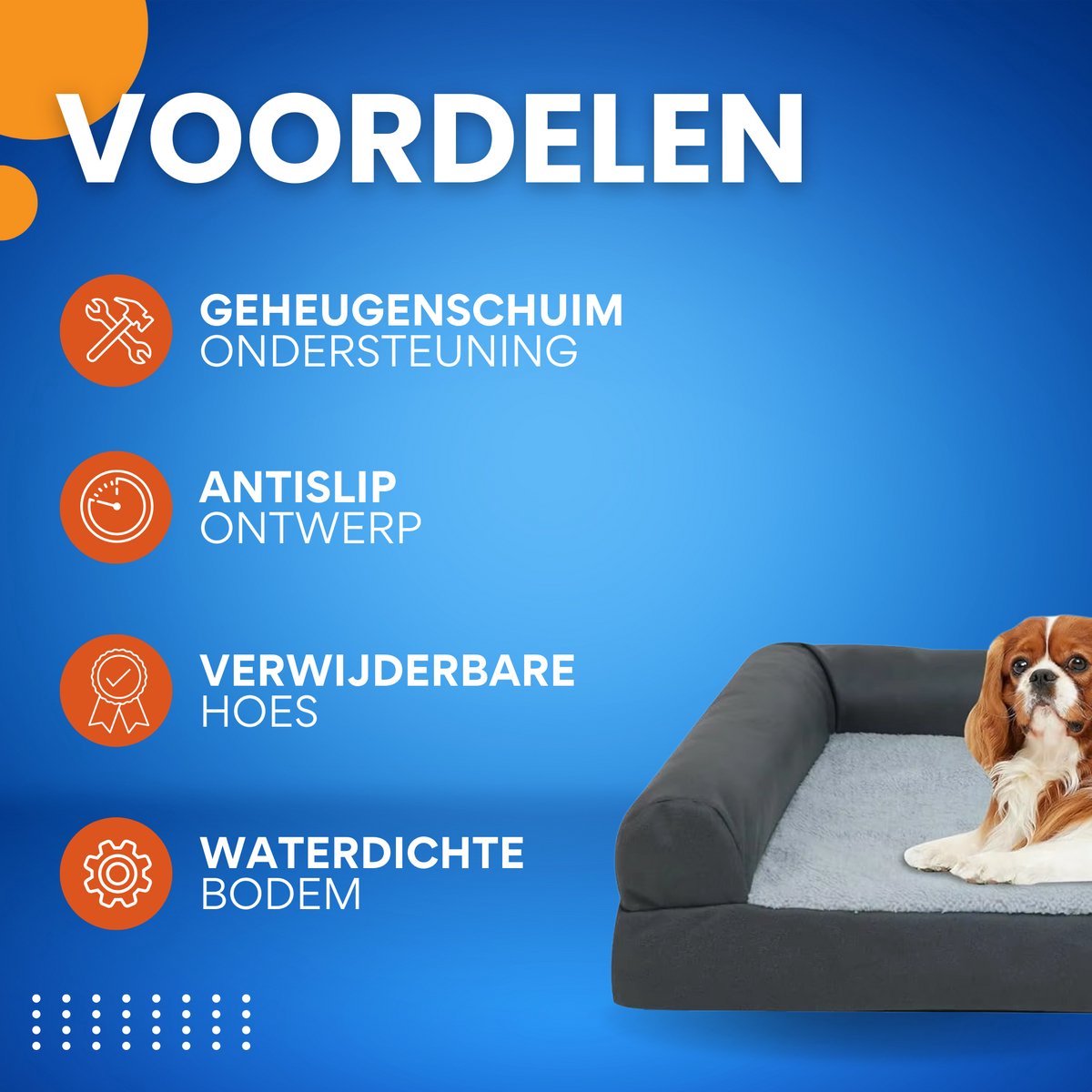 Hondenbench Valora - 76cm - Hondenbed - Donkergrijs - Hondensofa - Hondenzetel - Wasbaar - Ook voor katten