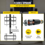 TV Lift - Muurbeugel - Met afstandsbediening - Voor 26-57 inch - TV lift meubel - Woonkamer of kantoor - Hoogte verstelbaar