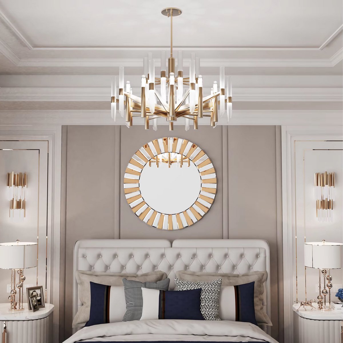Elegante Spiegel - Ronde wandspiegel - 60cm - Zonder verlichting - Woonkamer