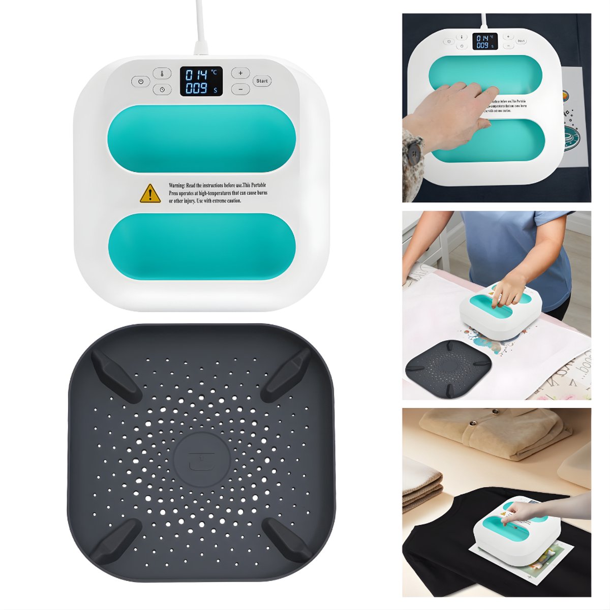 Mini warmtepers- Hittepers - Persmachine - Voor Thuis- en Hobbygebruik - Draagbare Hot Stamping Machine - Groen