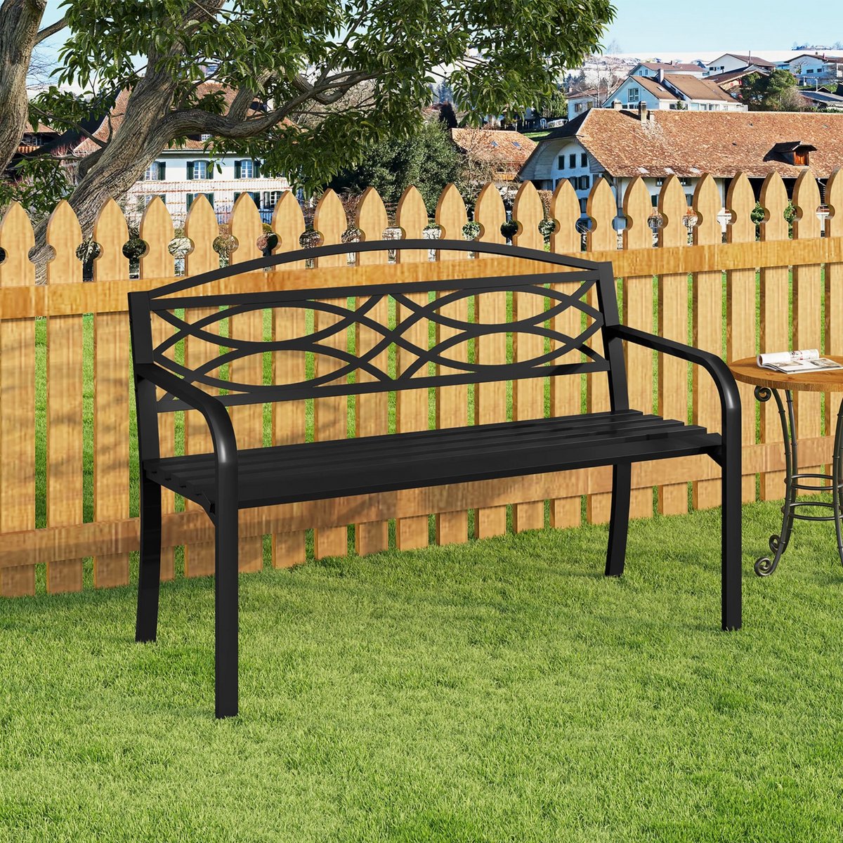 Tuinbank 3-zits - Voor terras - Weerbestendig - Met armleuningen en rugleuning