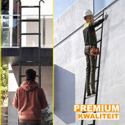 Telescopische Ladder 3,8M - Zwarte Aluminium Verlengladder - Met Haken - Opvouwbaar & Multifunctioneel - Max. 150KG