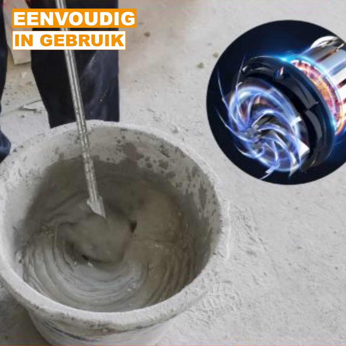 Handheld Betonmixer Vireo - 2600W - 6 Snelheden - Verstelbare Roerder - Elektrische Mix - M14 Mengstaaf