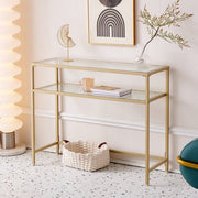 Bolt Edge Console Tafel Deluxe - 100cm - Transparant - Wandtafel - Sidetable - Goud