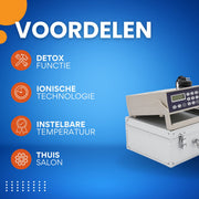Ionisch Voetbad - Detox - Voor Thuisgebruik, Schoonheidssalons & Spa’s - Detoxfunctie met Polsband & Heupgordel - 3 Temperatuurniveaus