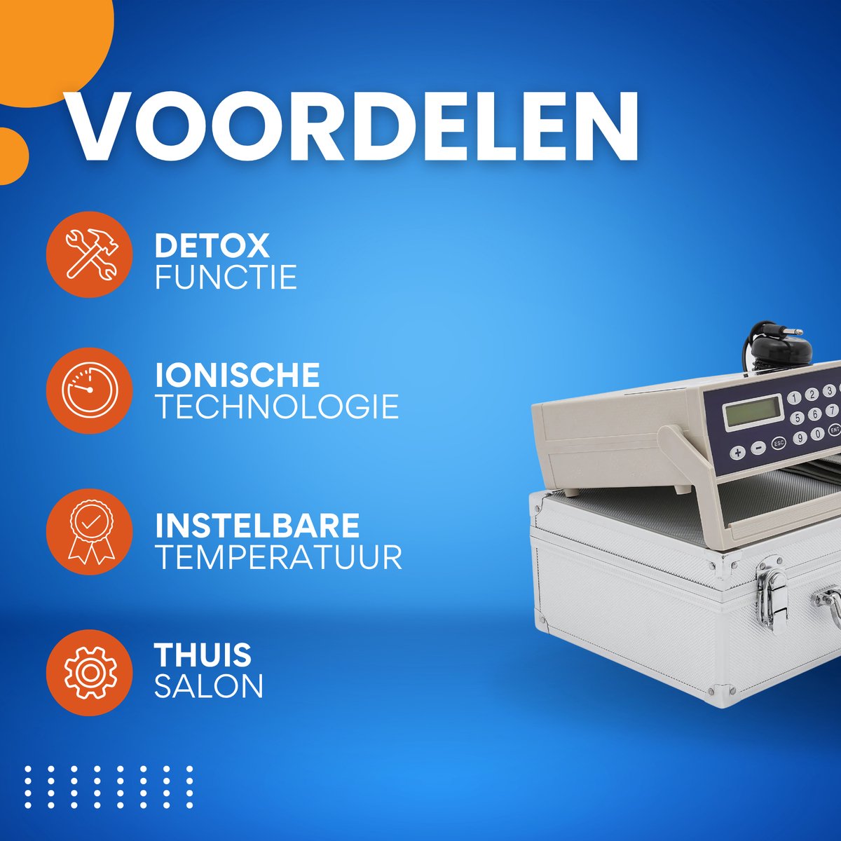 Ionisch Voetbad - Detox - Voor Thuisgebruik, Schoonheidssalons & Spa’s - Detoxfunctie met Polsband & Heupgordel - 3 Temperatuurniveaus