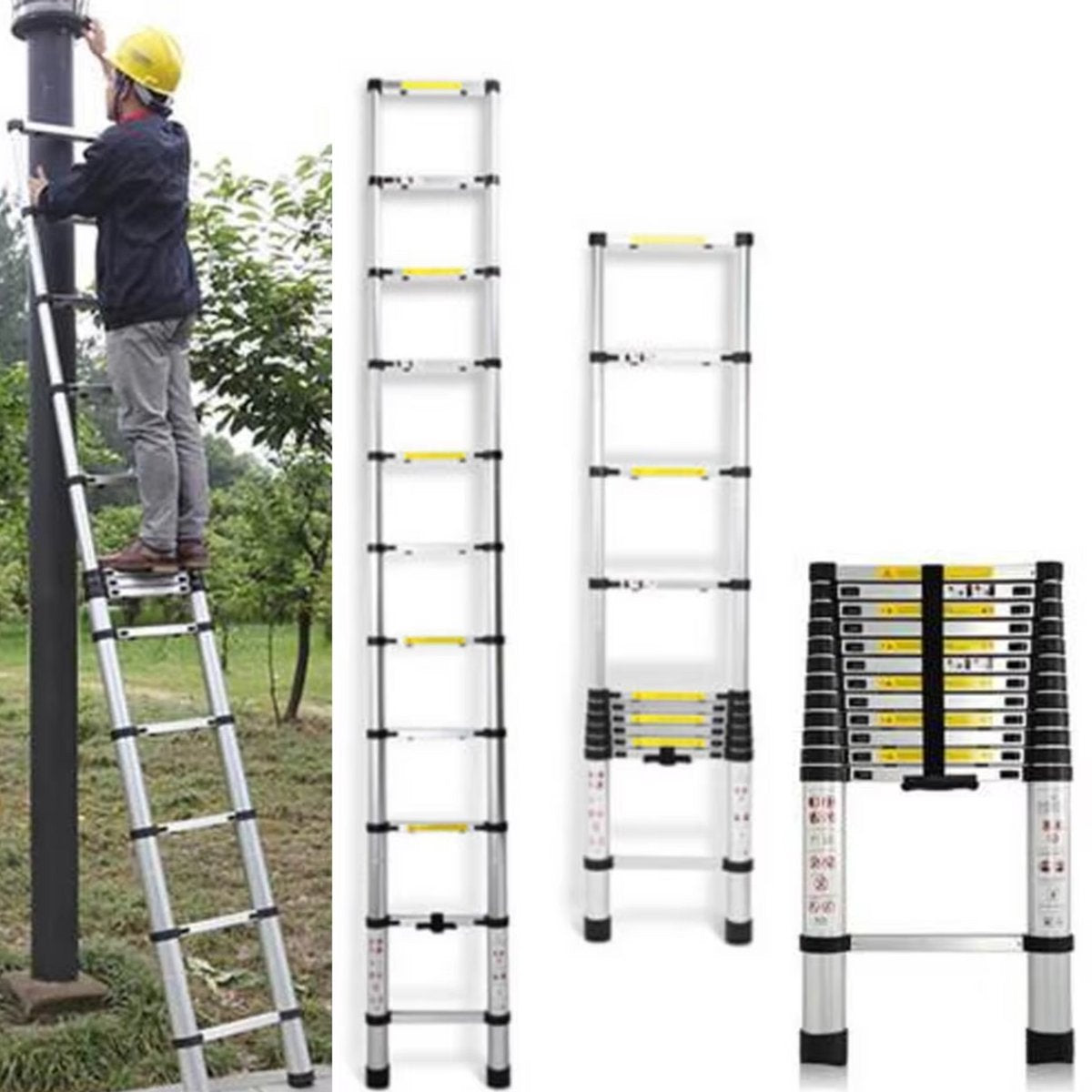 Telescopische Ladder 2,6M - Opvouwbare Aluminium Verlengladder - Lichtgewicht & Multifunctioneel - Max. 150KG