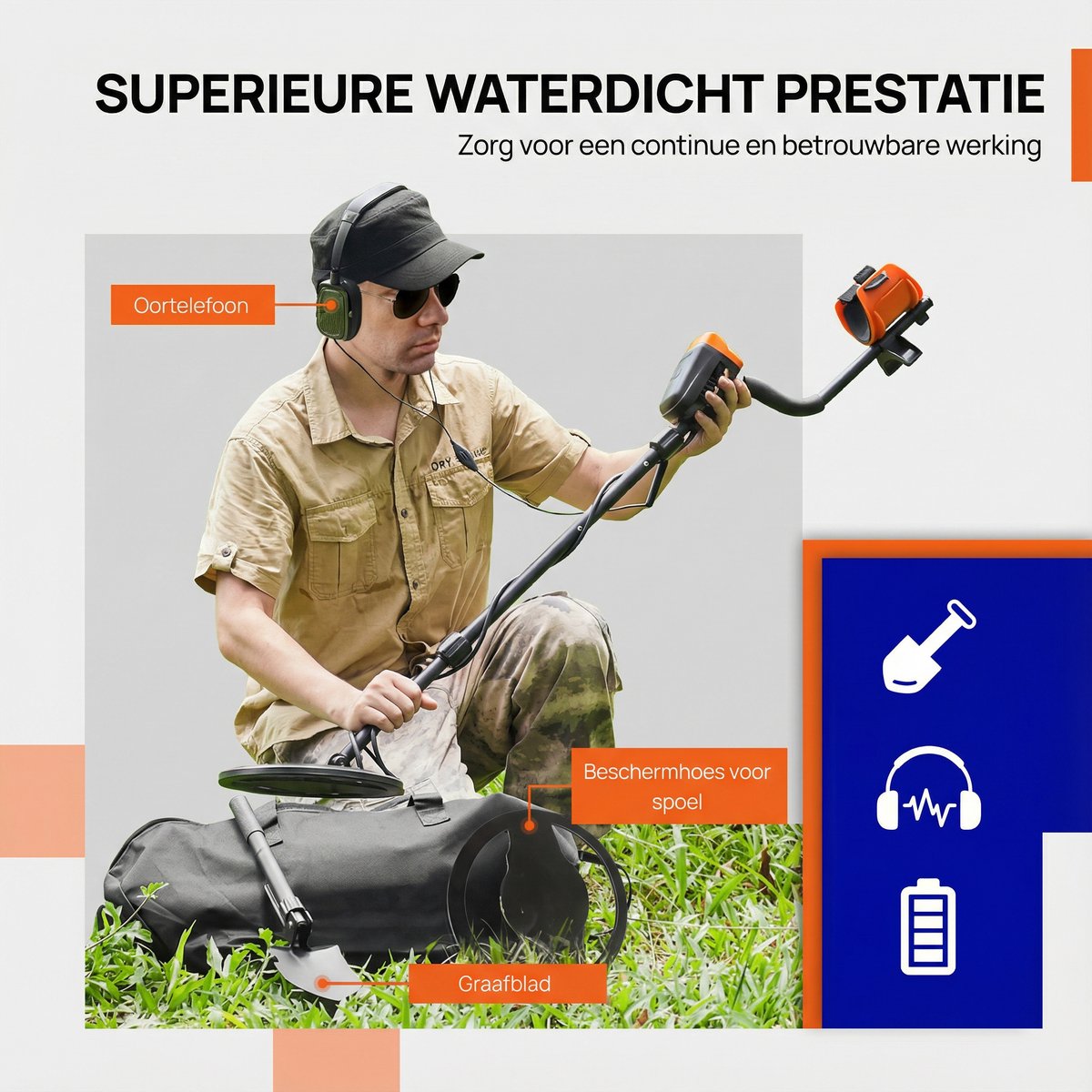 Metaaldetector PRO - Met LCD Display - Pinpointer - Draagtas & Schep