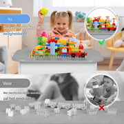Kindertafel - Speeltafel- Voor Kinderen & Kleuterschool - Kindertafel en stoeltjes - 2-in-1 Speeltafel - Met Opbergruimte & Stoelen - Grijs