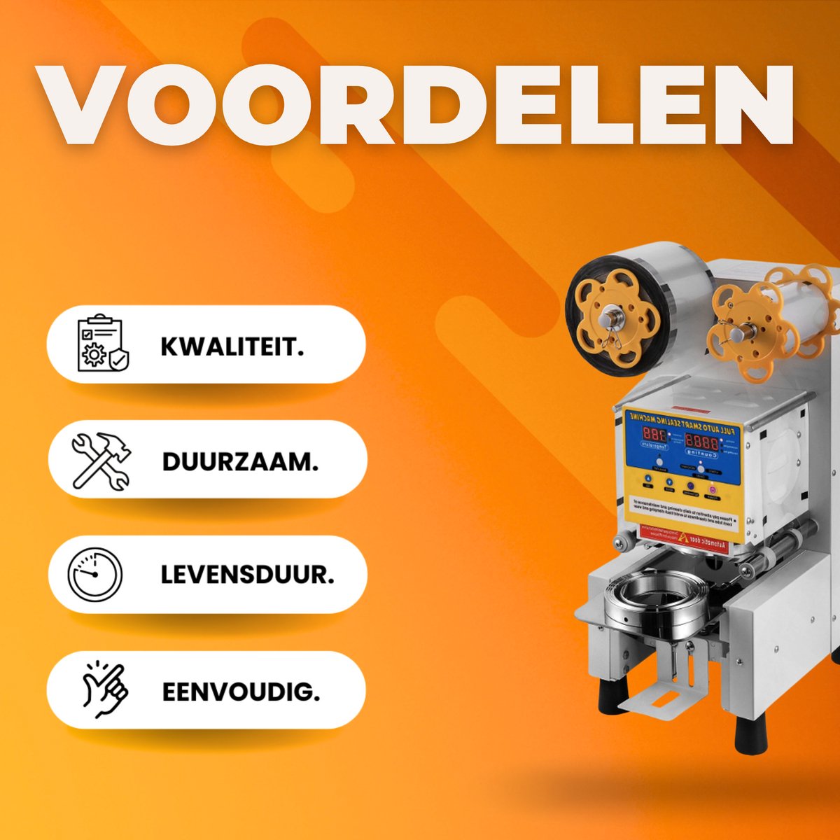 Cup Sealing Machine - Seal apparaat - 220V - 450W - Afdichtmachine voor Bekers - 10-200mm
