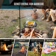 Roterende Grill - BBQ Grillwagen accesoires - Dubbellaags Kookrooster Grillrek 6 kg - Grill rooster