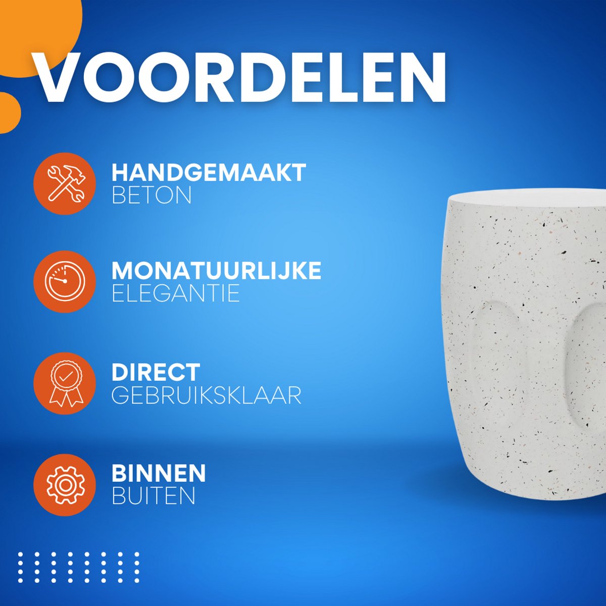 Betonnen Bijzettafel - Voor Tuin, Balkon of Woonkamer - Decoratief Accent met Faux Terrazzo - Lichtgewicht en Uniek Design