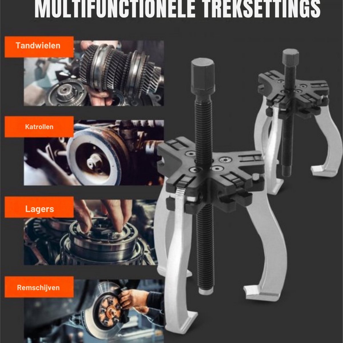 Poelietrekker - Cranktrekker - Lagertrekker - Vliegwieltrekker - Kogellagertrekker - 2-delig Trekgereedschap - Lagertrekker Set Maat 2 of 5