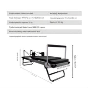 Pilates Reformer - Professioneel fitnessapparaat - Pilates board - Voor thuisgebruik en krachttraining - Verstelbaar en opvouwbaar - Compact - Zwart