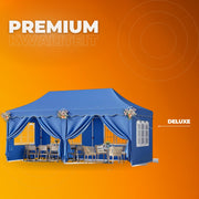 Paviljoen- Partytent - Tuin tent - Overkapping - Gazebo - Opvouwbare Partytent met Zijwanden - UV50+ Bescherming - Waterdicht & Stevig - Voor Tuinfeest & Buitengebruik - Blauw - 3x6m