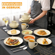 Sovereign Ontbijtborden – 48 delig - 12 persoons – Creme Keramisch – Serviesset – Ontbijtborden