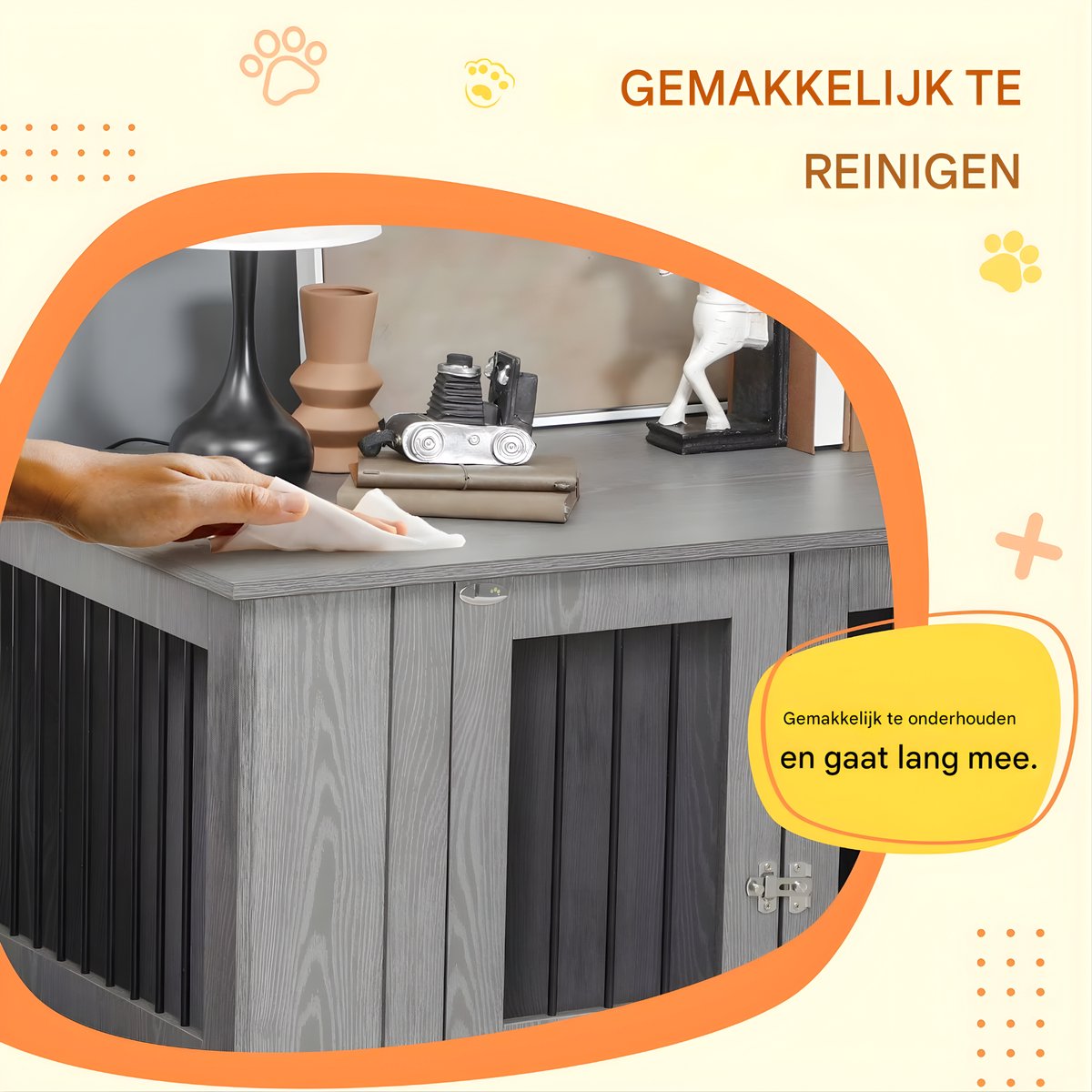 Hondenbench - Hondenkrat - Hondenkennel - Hondenhok - voor Thuis - Voor Extra Grote Honden - Grijs - Op poten