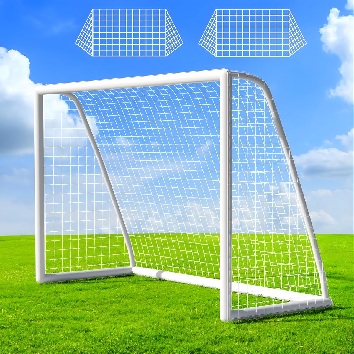 Draagbaar Voetbaldoel - Buitenspeelgoed - Voetbalgoal - Voor Kinderen & Volwassenen - Inclusief 2 Voetbalnetten & Grondpennen - 244 × 152 cm