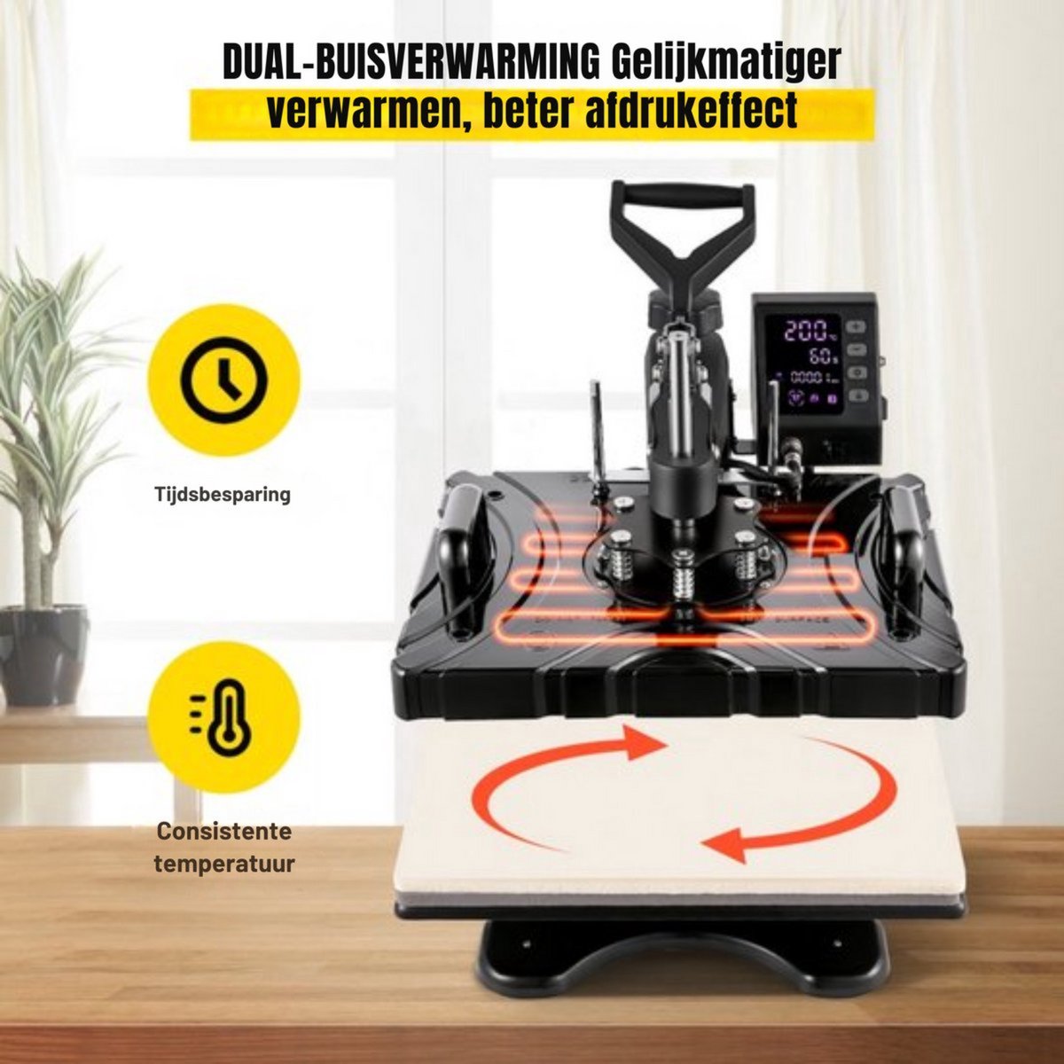 Warmte persmachine - 10 in 1 Hittepers - T-shirt - Transferpers voor Bedrukking