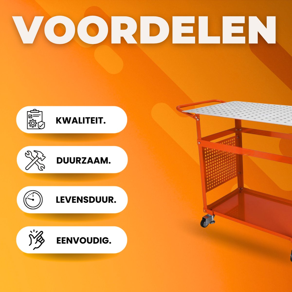 Mobiele wertktafel op wieltjes - Laswerkbank - Koolstofstalen Werkbank - 91.4x61cm - 272kg Gatentafel 216