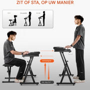 Keyboard standaard - Piano - Verstelbaar - Z-vormig - Verstelbaar in Lengte & Breedte - Stalen houder