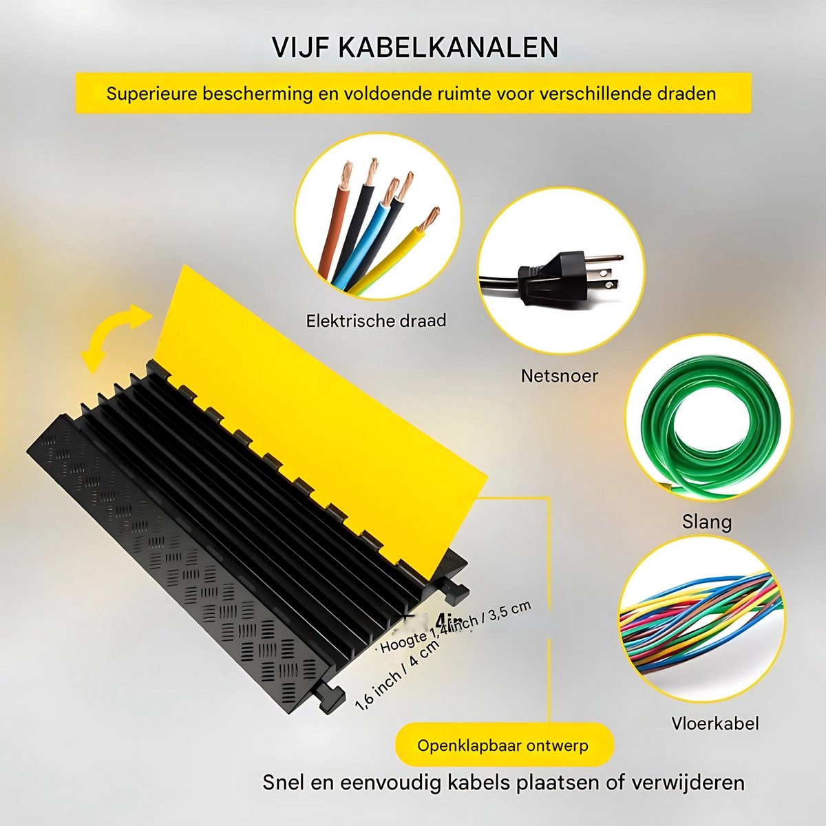 Kabelbrug PRO - Kabelmat - Kabeldrempel buiten - Rubber Cable