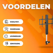 TV Lift - Muurbeugel - Met afstandsbediening - Voor 26-60 inch - TV lift meubel - Woonkamer of kantoor - Hoogte verstelbaar - Inbouwsysteem voor kast