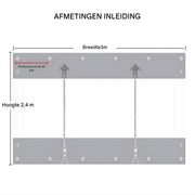 Zeildoek 240x300cm - Verranda - Dekzeil - Overkapping - Voor Terras, Pergola & Tuinhuis - Waterdicht - Wind - Donkergrijs