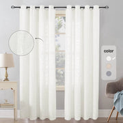 Gordijnen Valora - Lulu - Lichtdoorlatend - Met ringen - 140x213cm - Voor woonkamer & slaapkamer - Wit