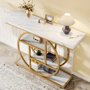 Moderne Haltafel Luno - 100cm - Consoletafel Wandtafel - Goud - Voor Woonkamer of Gang