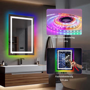 Badkamerspiegel Musica - Met verwarming en LED verlichting - Bluetooth en muziek - Geen condens - Spiegel voor badkamer - 70x90cm