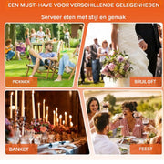 Happyment Buffetwarmer Deluxe - Rond - Warmhoudschaal - Glazen Deksel - 3.5L - 2 stuks