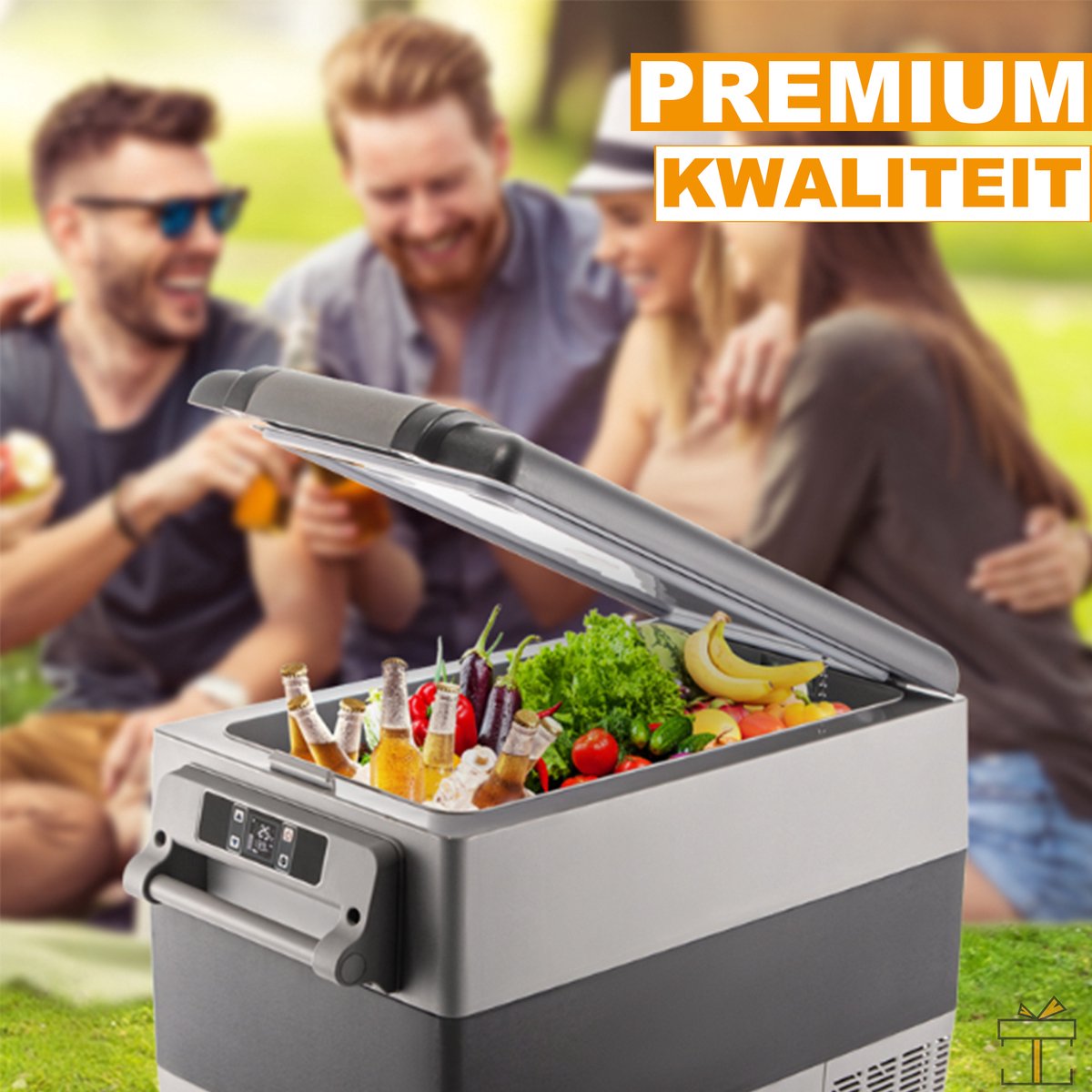 Happyment Koelbox deluxe 45L - Vriezer en koelkast -Elektrisch - Camping - Auto, vrachtwagen - DC 12V/24V - AC 100V/240V - Koelt en verwarmt
