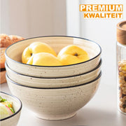 Marlito Serviesset - 6 kommen - 6 persoons - Beige - Dinerborden - Bordenset - Diepe borden - Ontbijtborden - Servies - Keukenservies