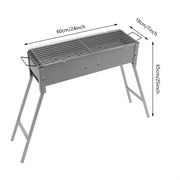 BBQ-grills - Voor camping en outdoor - Draagbare, opvouwbare houtskoolbarbecue - Grijs - 80*18*13cm